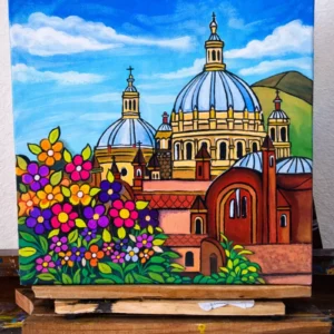 Catedral con flores